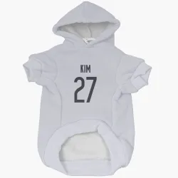 Chicago Bears Jonathan Kim White Pet Hoodie for Dog & Cat