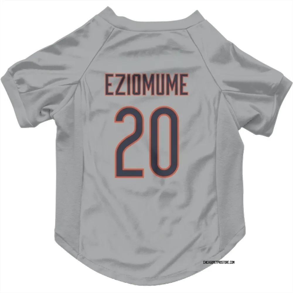 Chicago Bears KC Eziomume Silver Pet Jersey for Dog & Cat