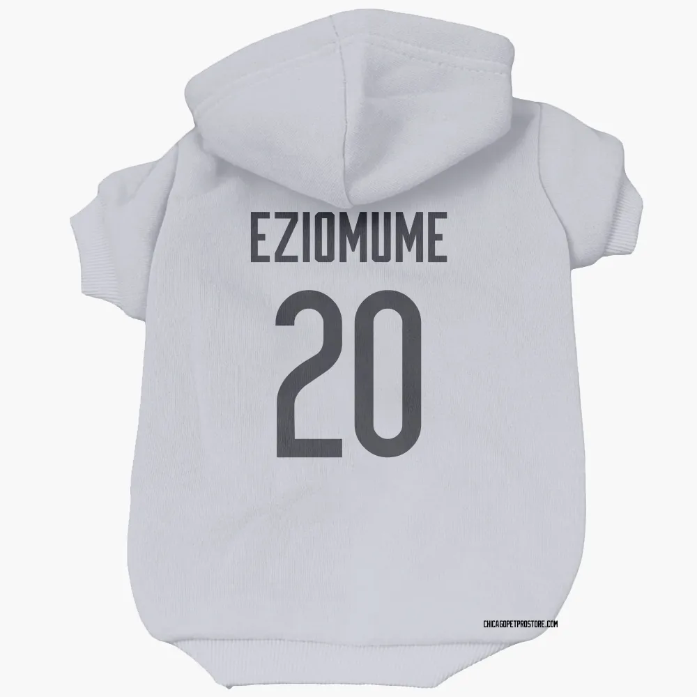 Chicago Bears KC Eziomume White Pet Hoodie for Dog & Cat
