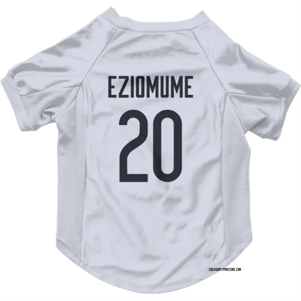 Chicago Bears KC Eziomume White Pet Jersey for Dog & Cat