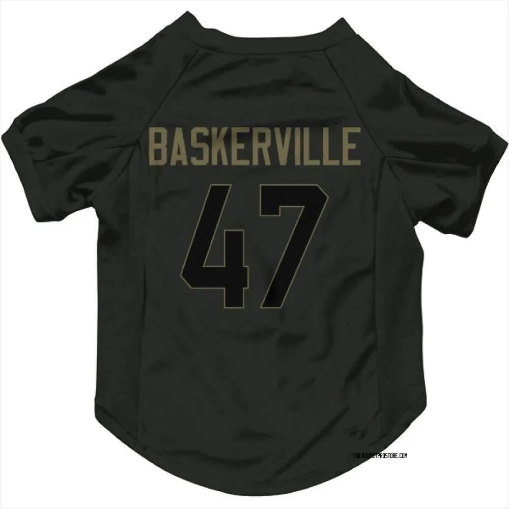 Chicago Bears Micah Baskerville Black Service Pet Jersey for Dog & Cat