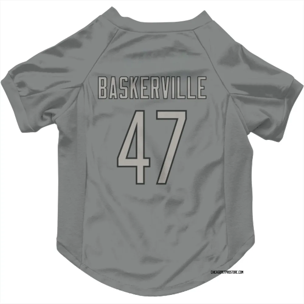 Chicago Bears Micah Baskerville Charcoal Pet Jersey for Dog & Cat