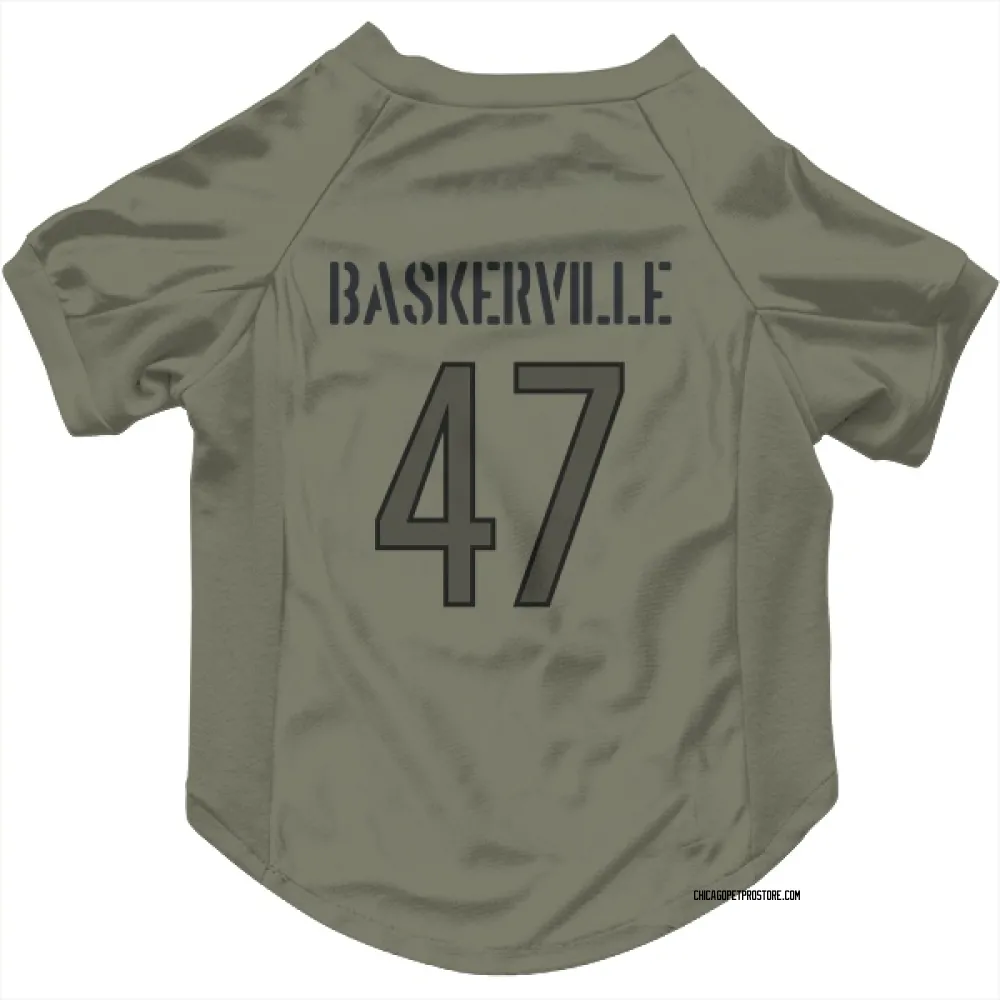 Chicago Bears Micah Baskerville Olive Pet Jersey for Dog & Cat
