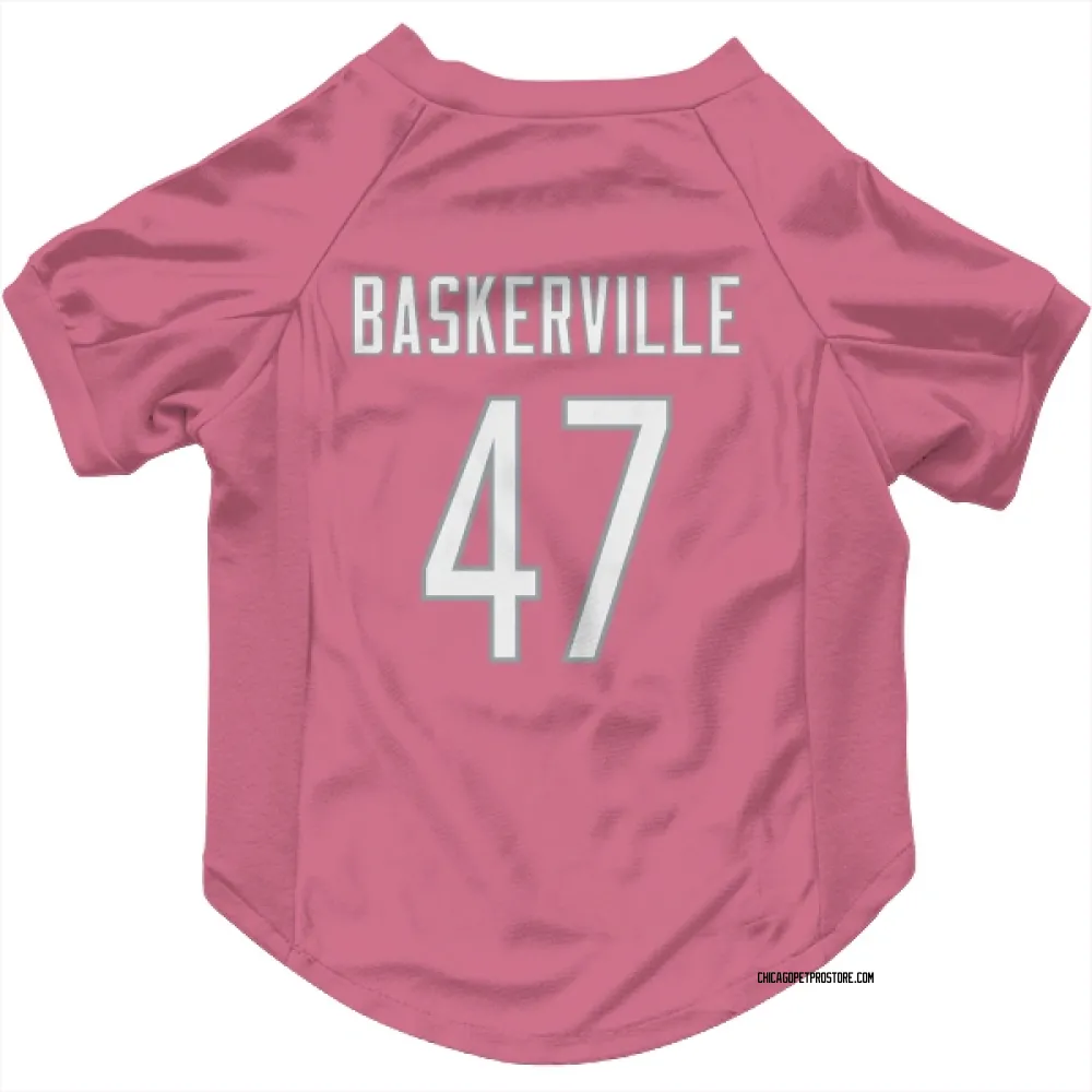 Chicago Bears Micah Baskerville Pink Pet Jersey for Dog & Cat