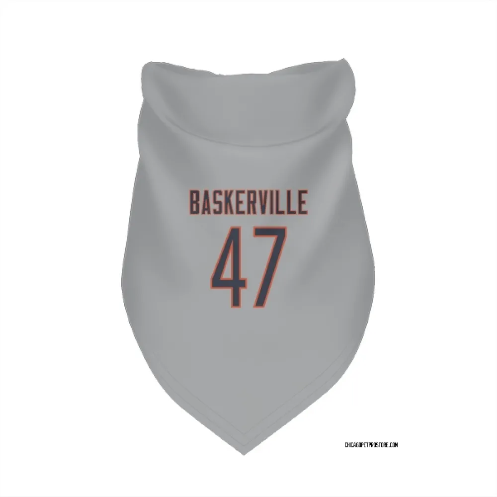 Chicago Bears Micah Baskerville Silver Pet Bandana for Dog & Cat