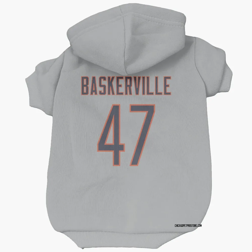 Chicago Bears Micah Baskerville Silver Pet Hoodie for Dog & Cat