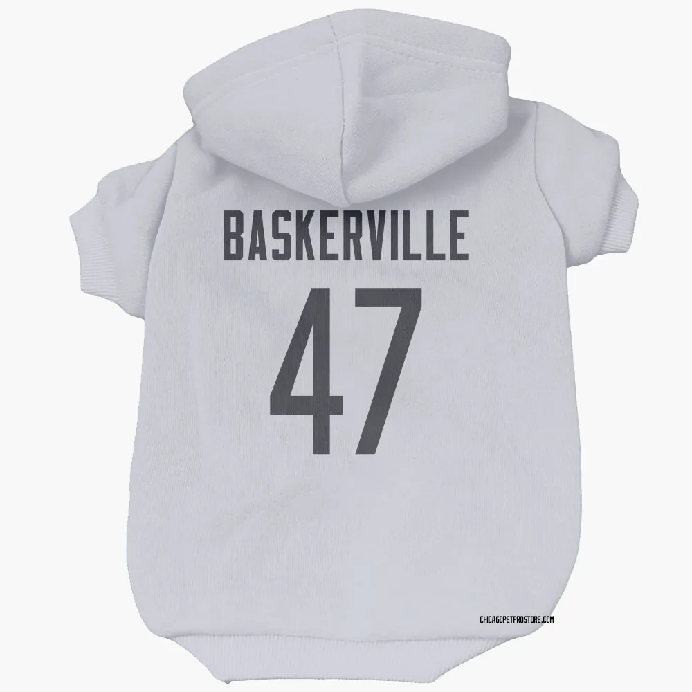 Chicago Bears Micah Baskerville White Pet Hoodie for Dog & Cat