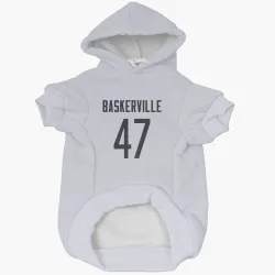 Chicago Bears Micah Baskerville White Pet Hoodie for Dog & Cat