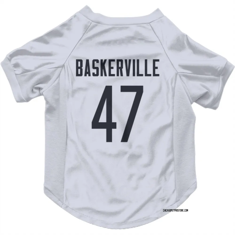 Chicago Bears Micah Baskerville White Pet Jersey for Dog & Cat