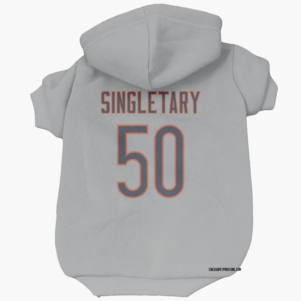 Chicago Bears Mike Singletary Silver Pet Hoodie for Dog & Cat