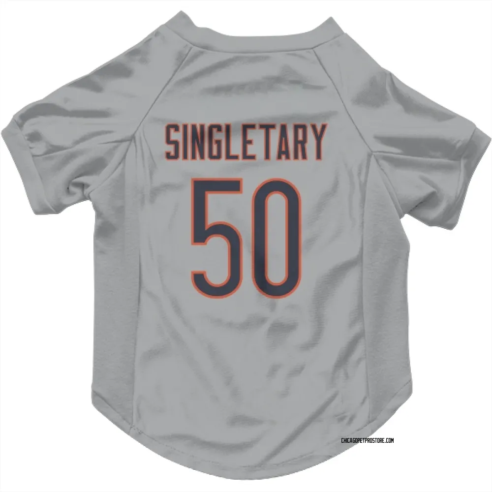 Chicago Bears Mike Singletary Silver Pet Jersey for Dog & Cat
