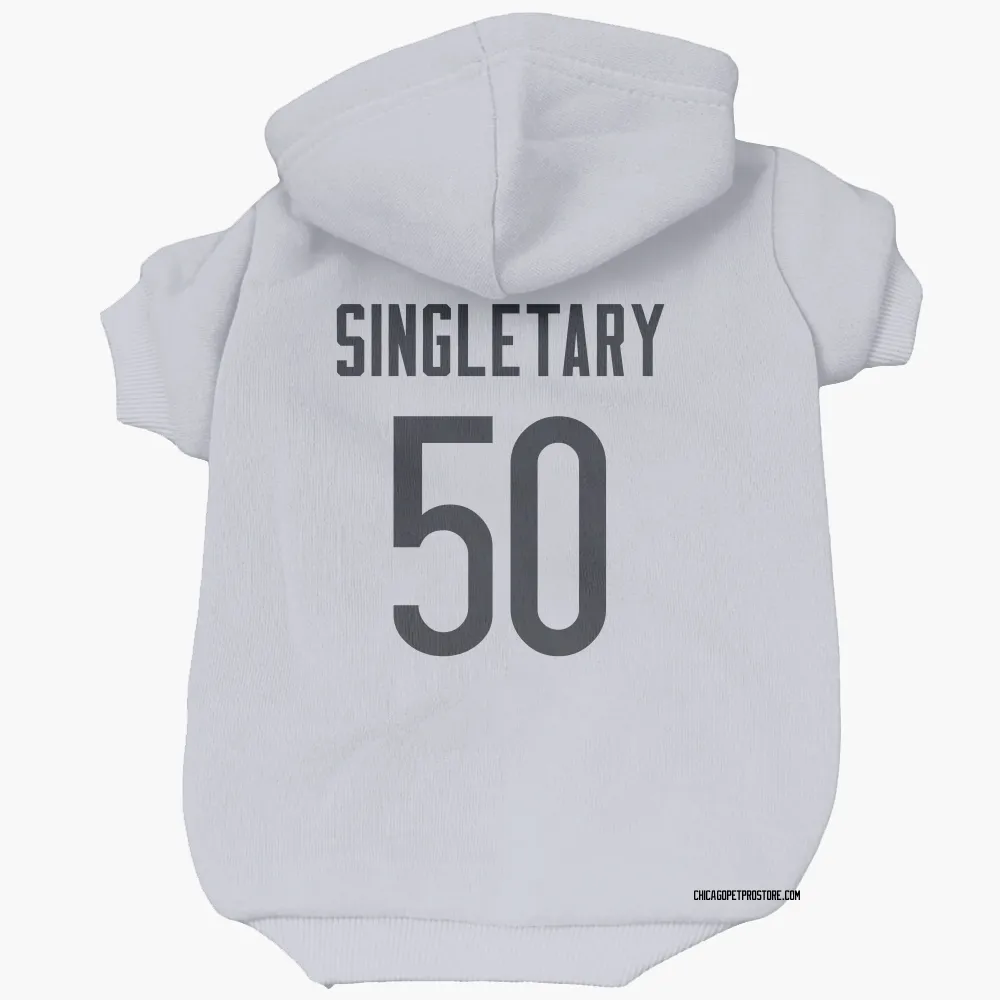 Chicago Bears Mike Singletary White Pet Hoodie for Dog & Cat