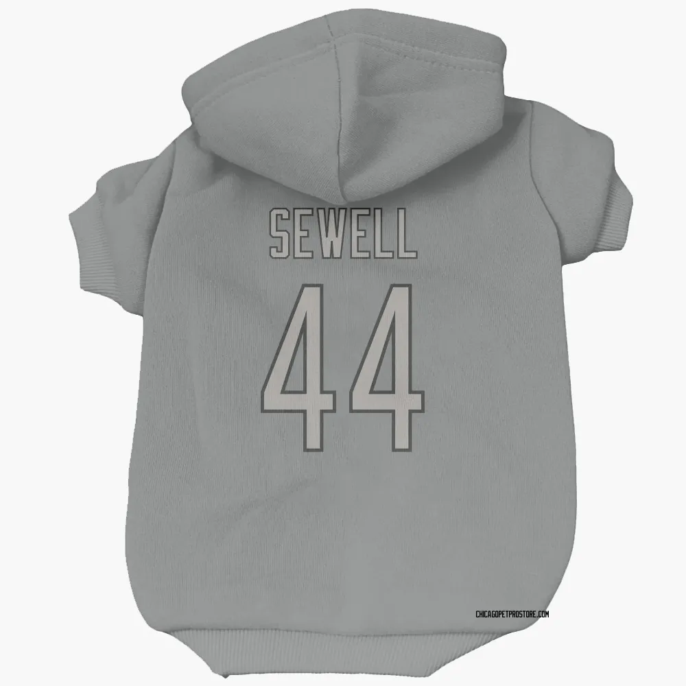 Chicago Bears Noah Sewell Charcoal Pet Hoodie for Dog & Cat