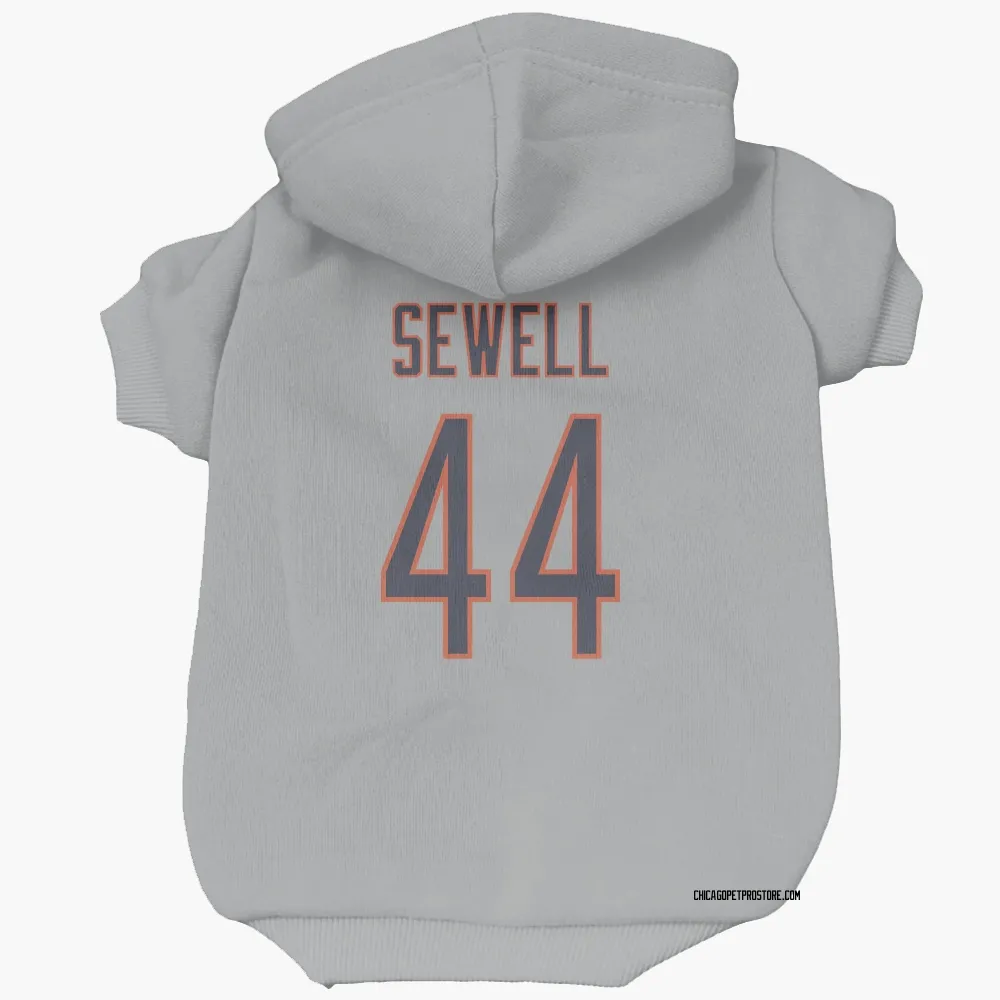 Chicago Bears Noah Sewell Silver Pet Hoodie for Dog & Cat