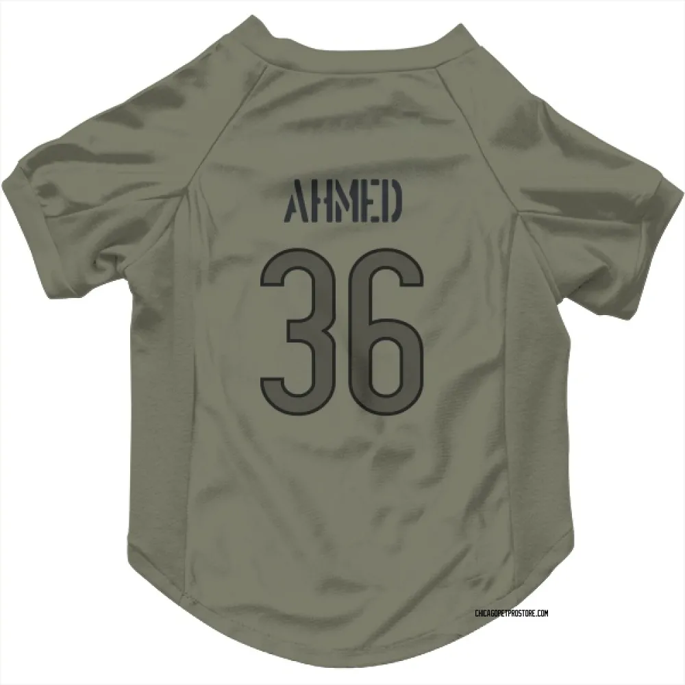 Chicago Bears Salvon Ahmed Olive Pet Jersey for Dog & Cat