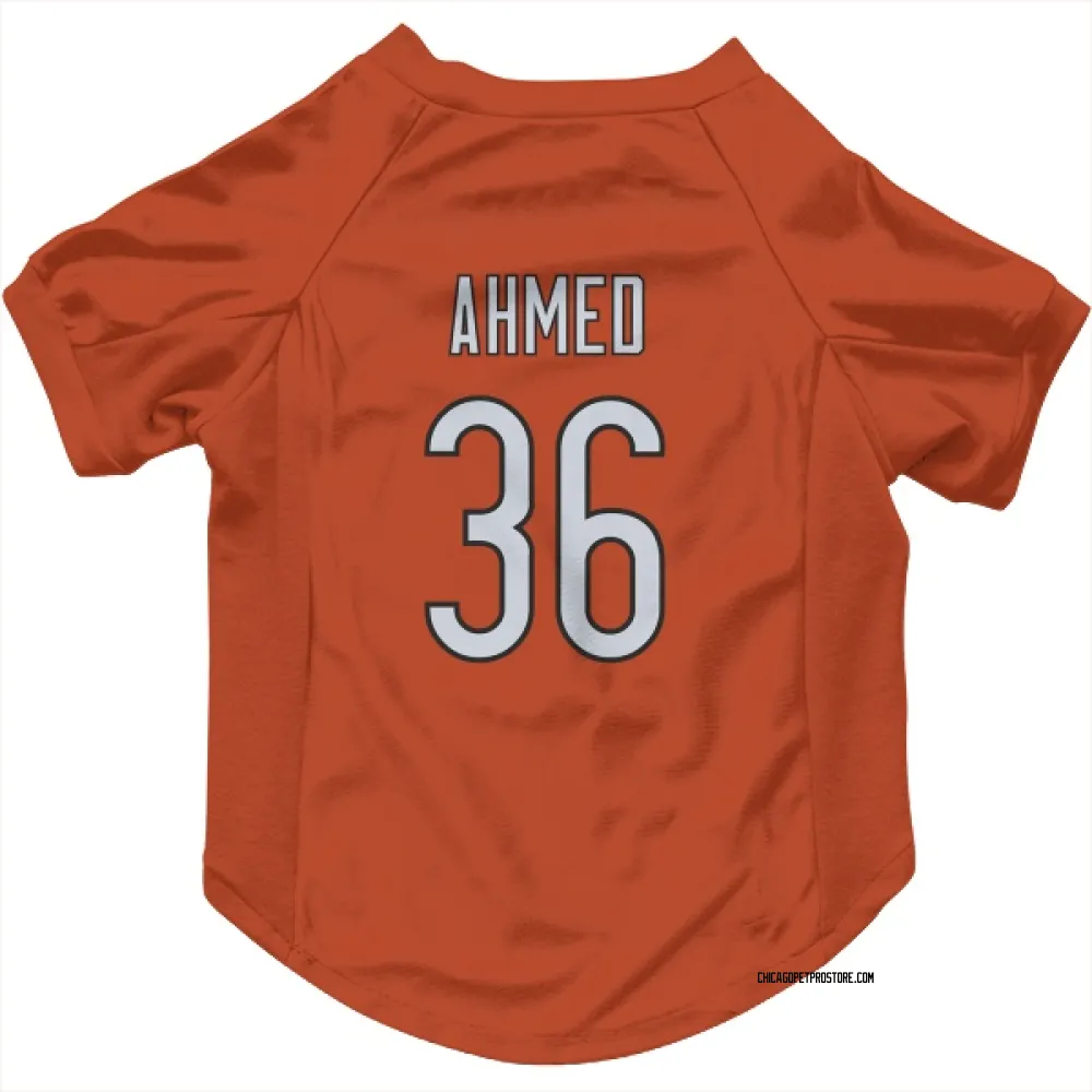Chicago Bears Salvon Ahmed Orange Pet Jersey for Dog & Cat