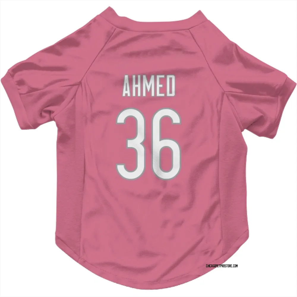 Chicago Bears Salvon Ahmed Pink Pet Jersey for Dog & Cat