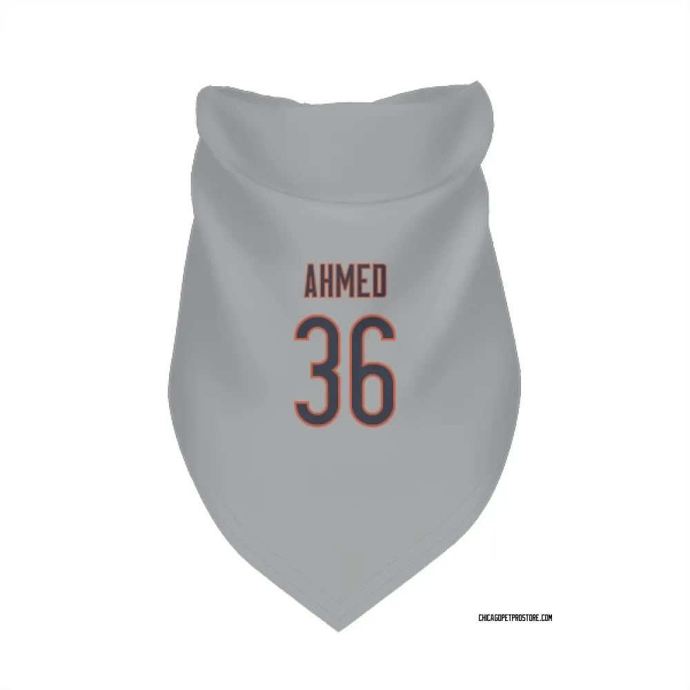 Chicago Bears Salvon Ahmed Silver Pet Bandana for Dog & Cat