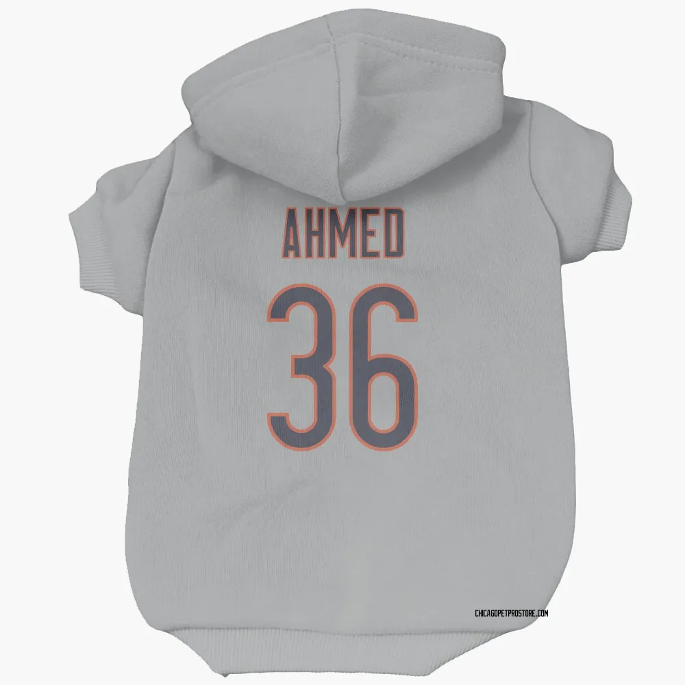 Chicago Bears Salvon Ahmed Silver Pet Hoodie for Dog & Cat