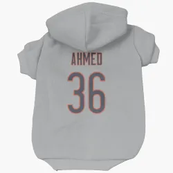 Chicago Bears Salvon Ahmed Silver Pet Hoodie for Dog & Cat