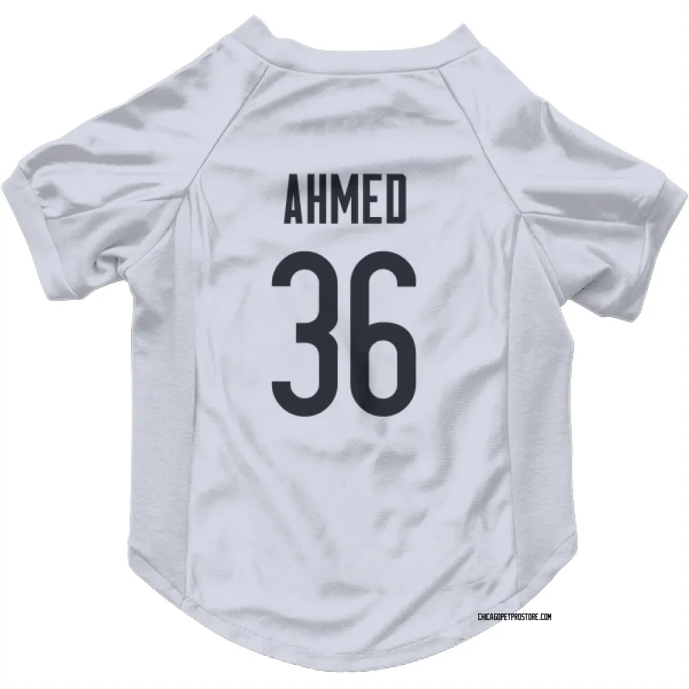 Chicago Bears Salvon Ahmed White Pet Jersey for Dog & Cat