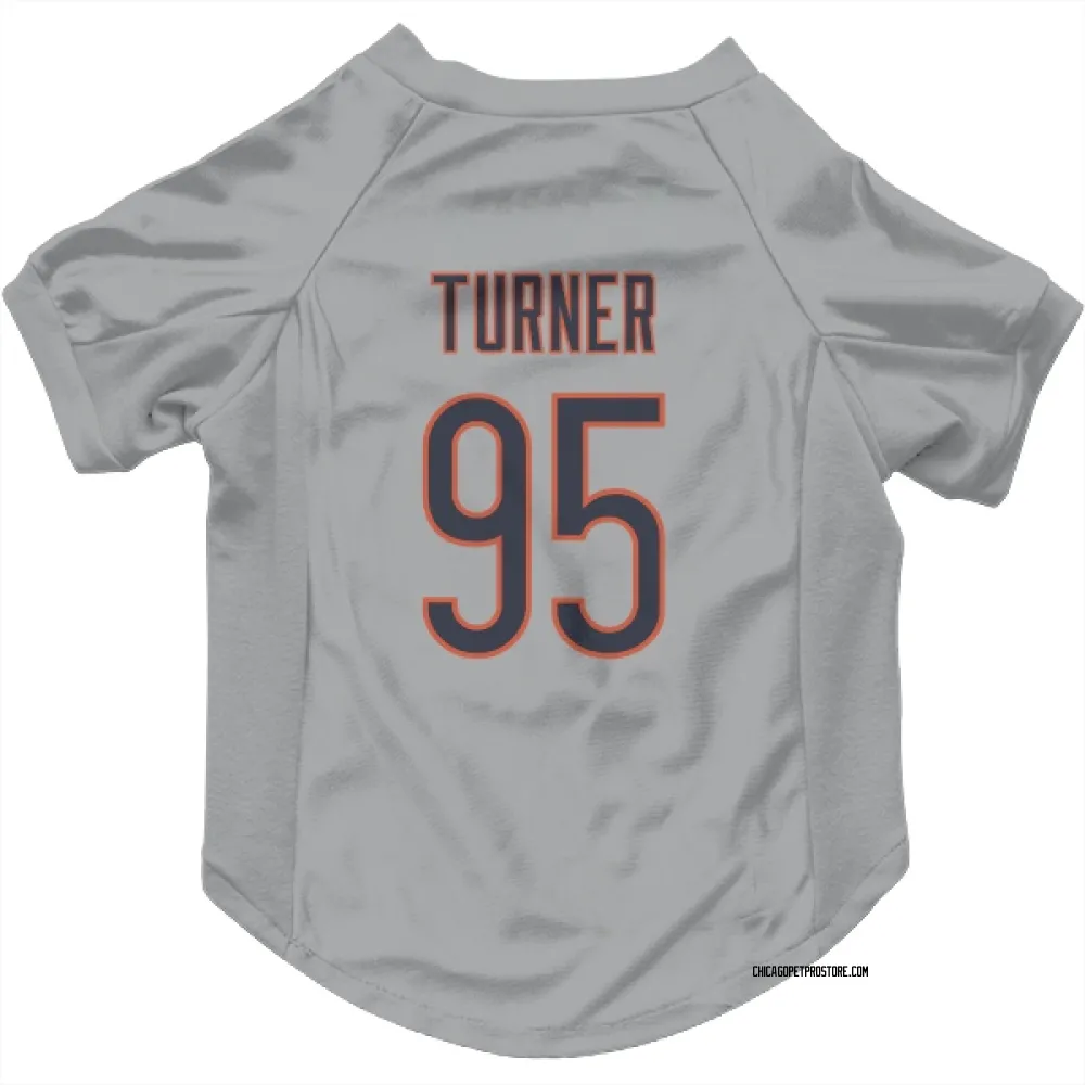 Chicago Bears Shemar Turner Silver Pet Jersey for Dog & Cat