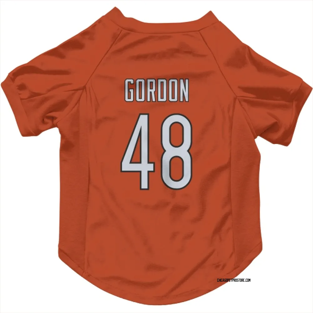 Chicago Bears Thomas Gordon Orange Pet Jersey for Dog & Cat