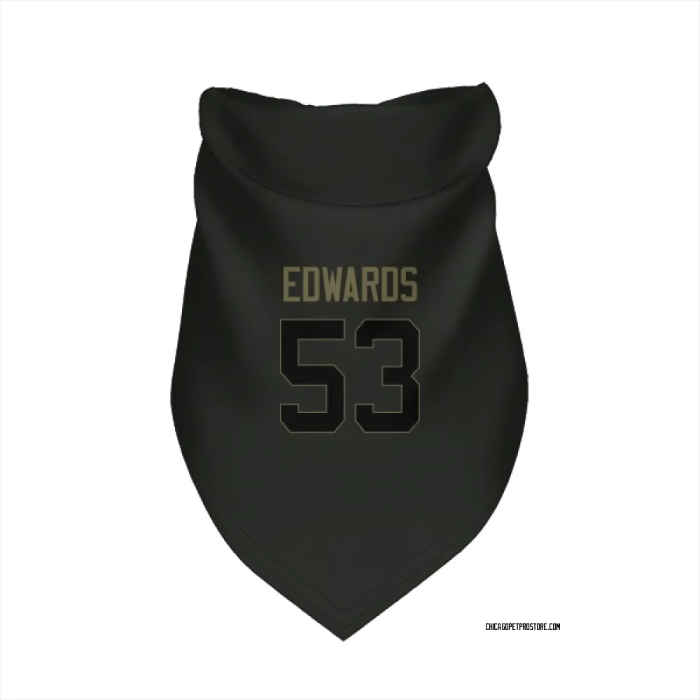Chicago Bears T.J. Edwards Black Service Pet Bandana for Dog & Cat