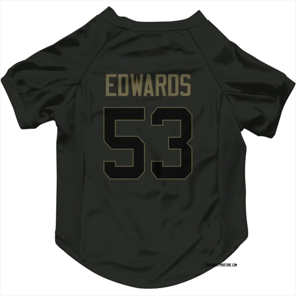 Chicago Bears T.J. Edwards Black Service Pet Jersey for Dog & Cat