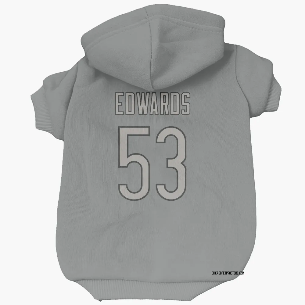 Chicago Bears T.J. Edwards Charcoal Pet Hoodie for Dog & Cat