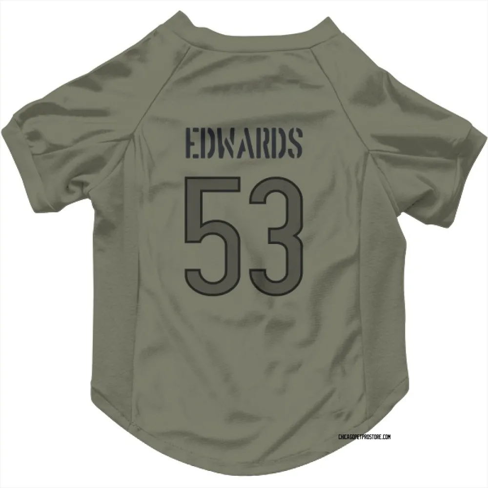 Chicago Bears T.J. Edwards Olive Pet Jersey for Dog & Cat
