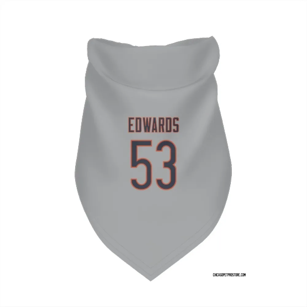 Chicago Bears T.J. Edwards Silver Pet Bandana for Dog & Cat