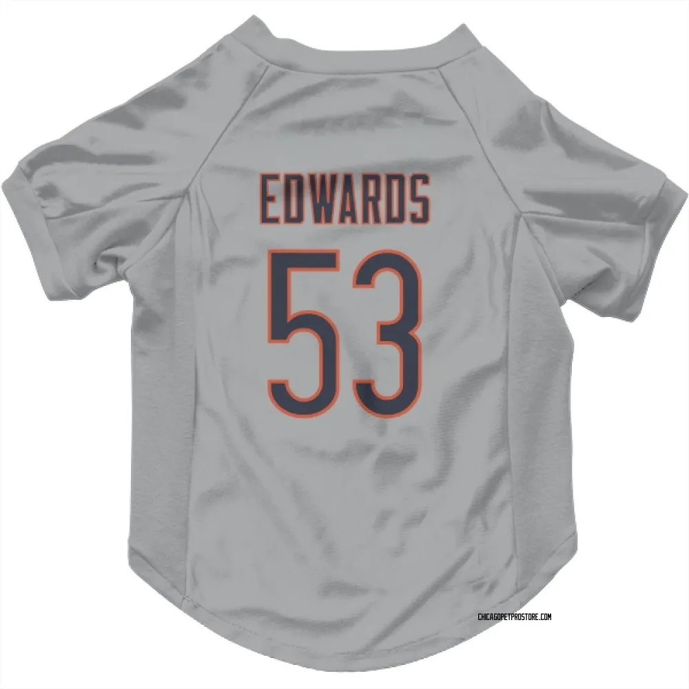 Chicago Bears T.J. Edwards Silver Pet Jersey for Dog & Cat