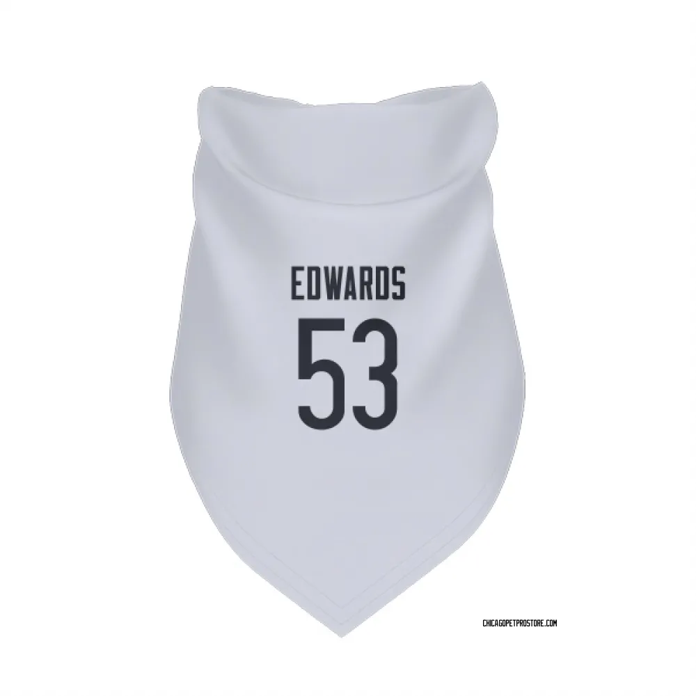 Chicago Bears T.J. Edwards White Pet Bandana for Dog & Cat