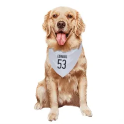 Chicago Bears T.J. Edwards White Pet Bandana for Dog & Cat