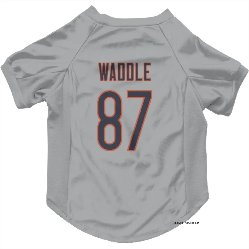 Chicago Bears Tom Waddle Silver Pet Jersey for Dog & Cat