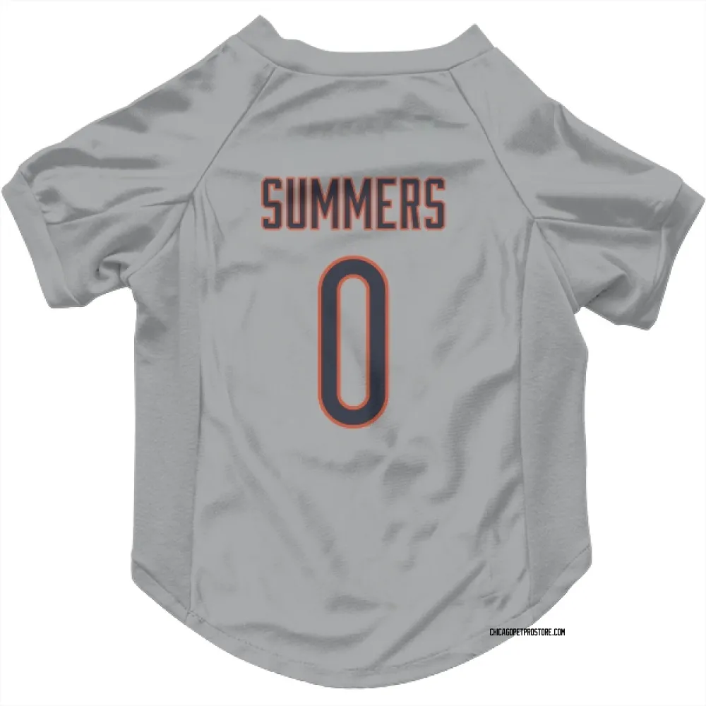 Chicago Bears Ty Summers Silver Pet Jersey for Dog & Cat
