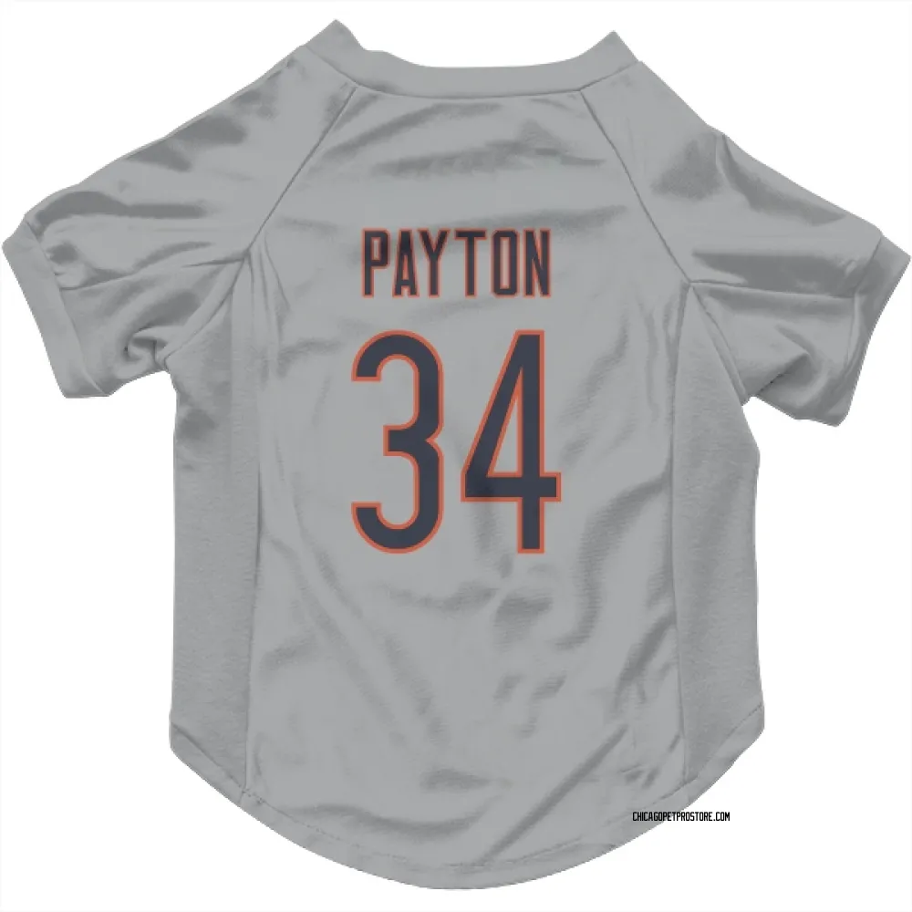 Chicago Bears Walter Payton Silver Pet Jersey for Dog & Cat