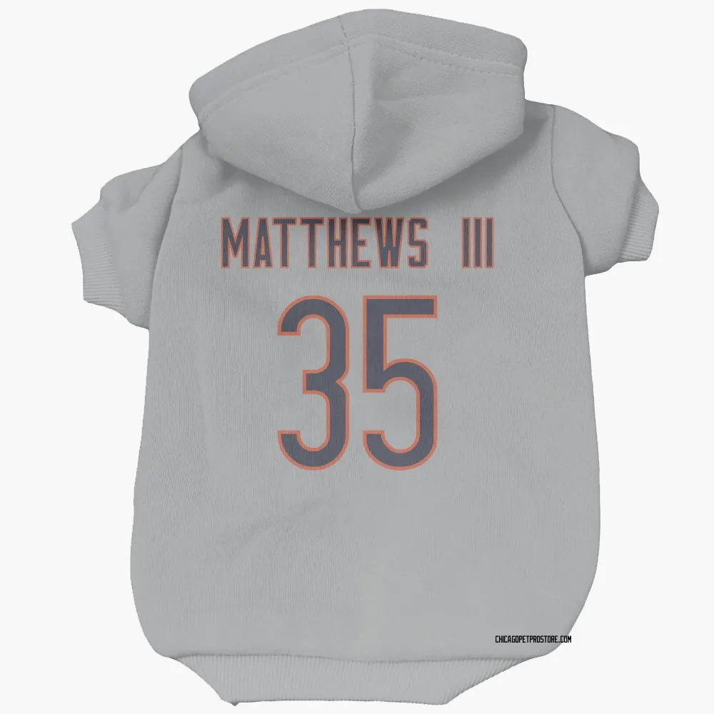 Chicago Bears Wayne Matthews III Silver Pet Hoodie for Dog & Cat