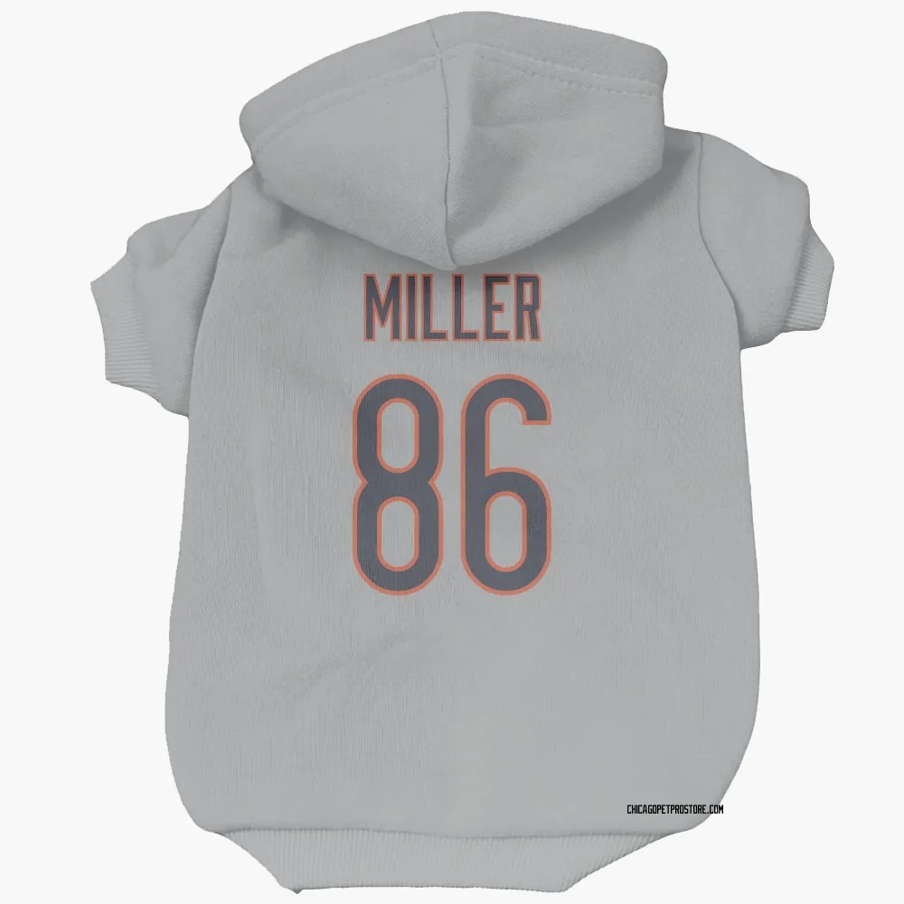 Chicago Bears Zach Miller Silver Pet Hoodie for Dog & Cat